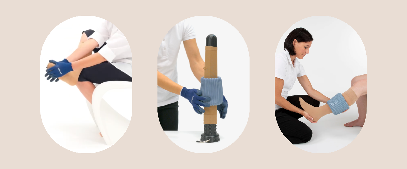 Aantrekhulp voor steunkousen