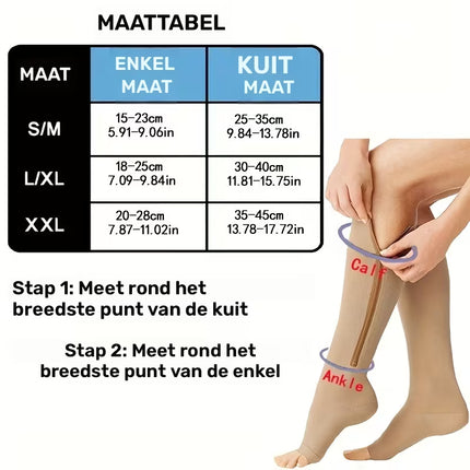 Steunkousen met rits