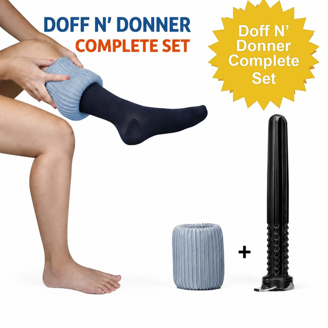 Doff N' Donner complete set met Rolly (Cuff) en Cone voor het aan- en uittrekken van compressiekousen
